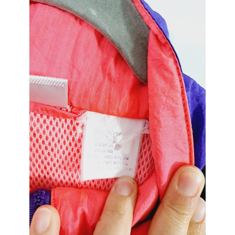 Asics Vintage Women's Pink Purple Black Color-Block 1/4 Zip Wind Breaker - Picture 11 of 13